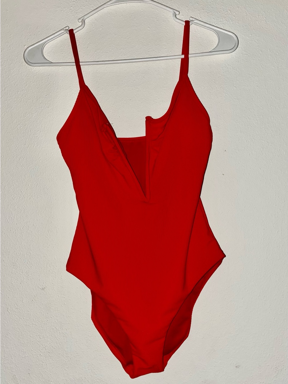 Splendid Red Ribbed One-Piece Girls' Swimsuit